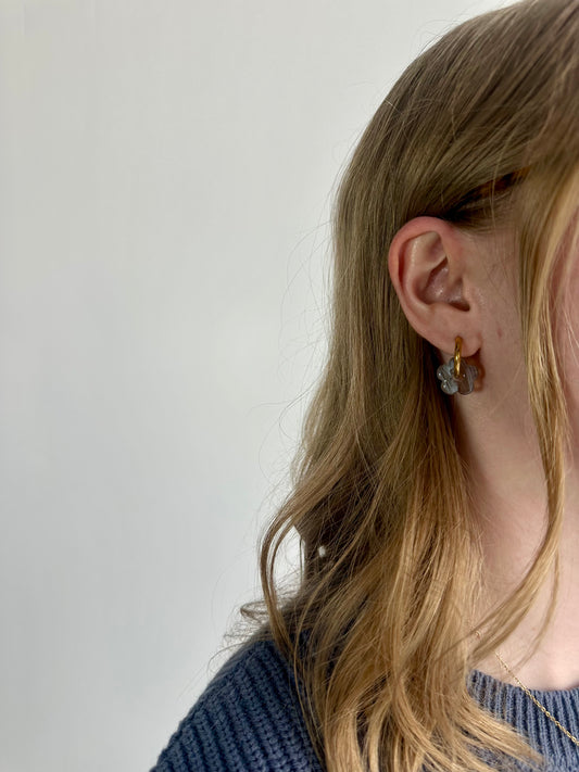 Mini Poppy Hoops - Brown