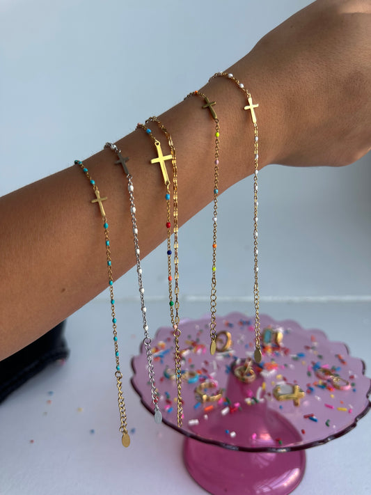 Lakeside Shimmer Cross Bracelet