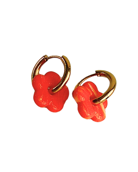 Mini Poppy Hoops - Orange