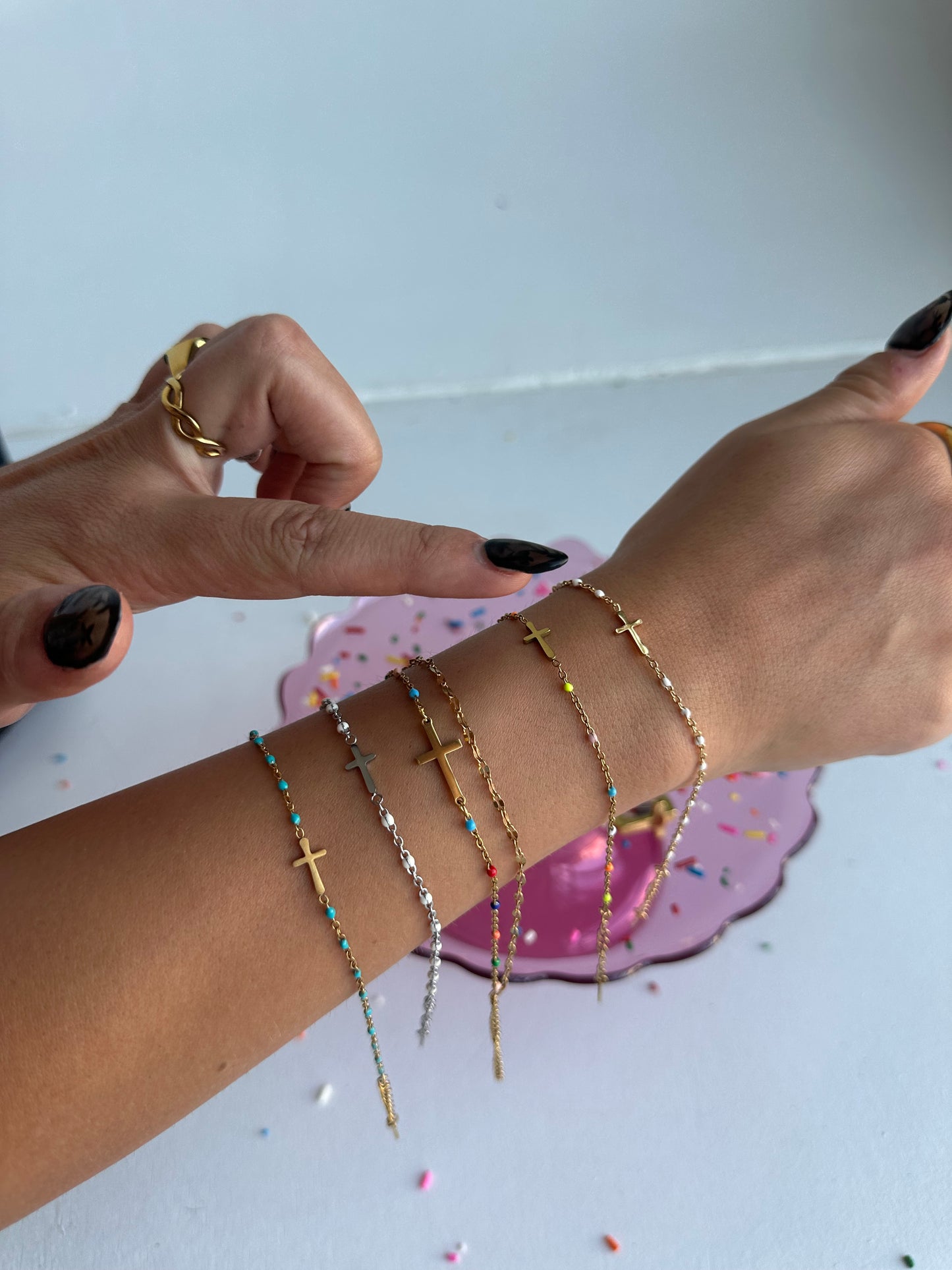 Lakeside Shimmer Cross Bracelet