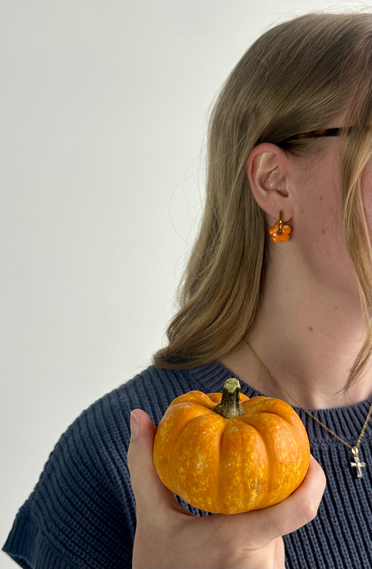 Mini Poppy Hoops - Orange