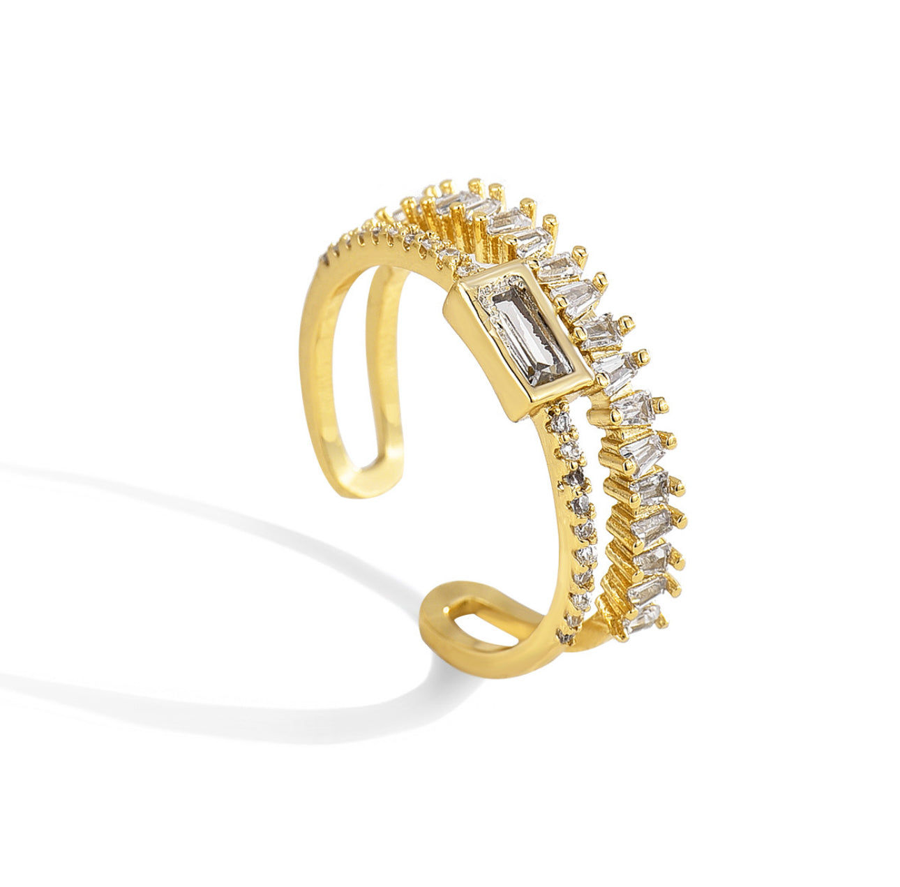 Double rhinestone ring