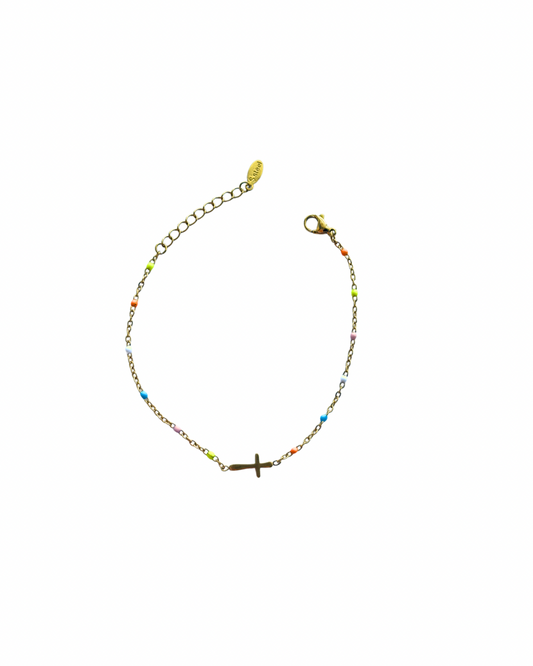 Confetti Cross Bracelet