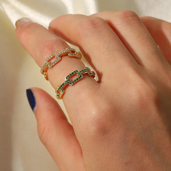 Rhinestone Chain Ring