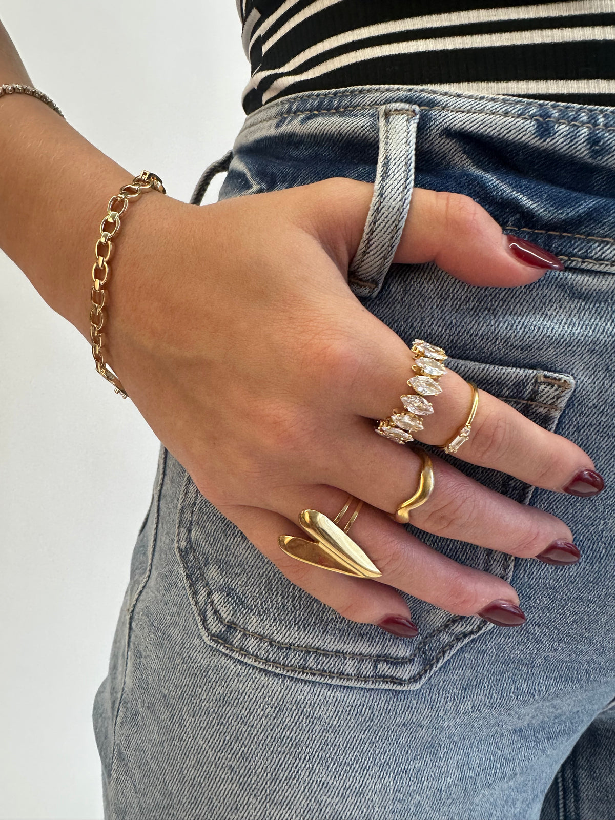 Chunky Heart Ring - Gold